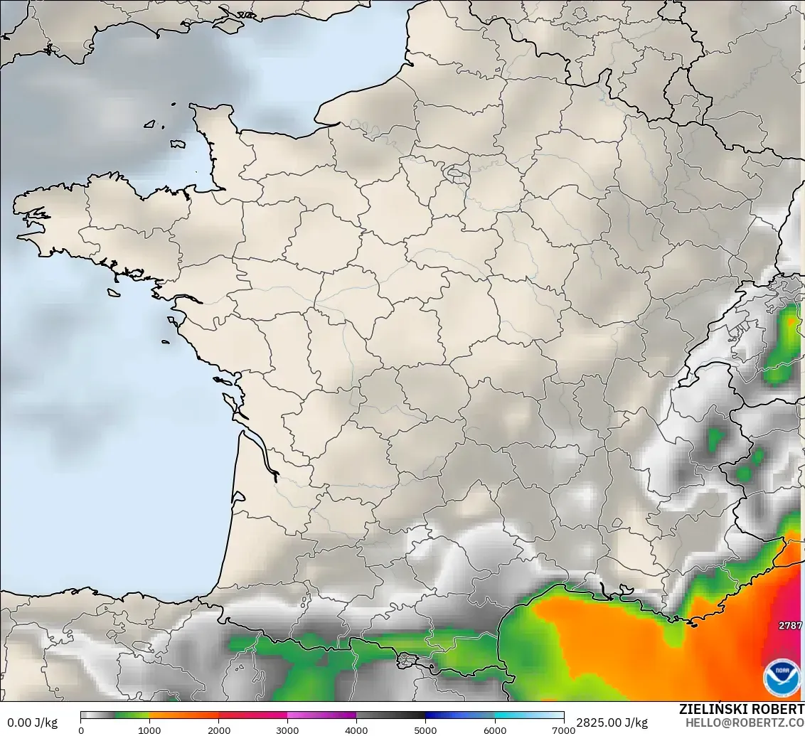 GFS モデル - フランス, CAPE