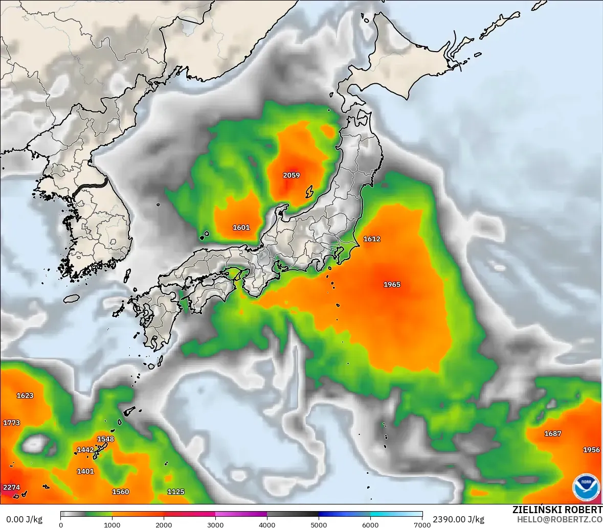 GFS モデル - 日本, CAPE