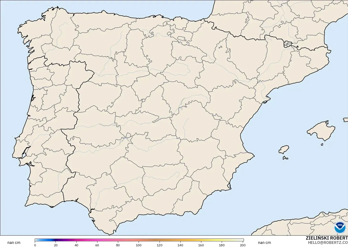 GFS モデル - スペイン, 積雪深