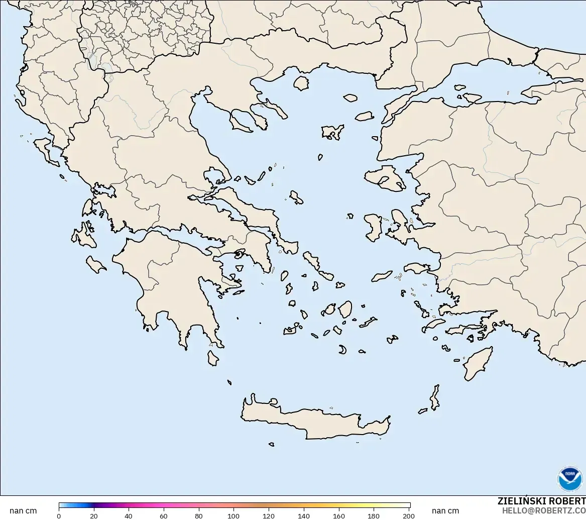 GFS モデル - ギリシャ, 積雪深