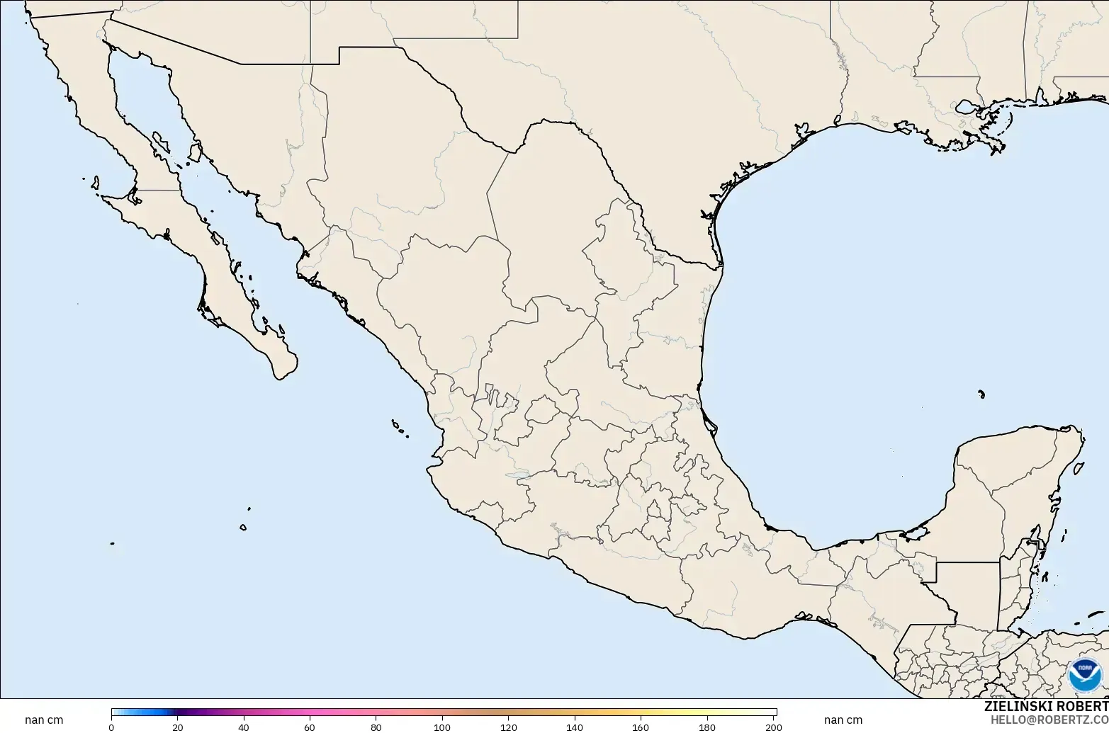GFS モデル - メキシコ, 積雪深