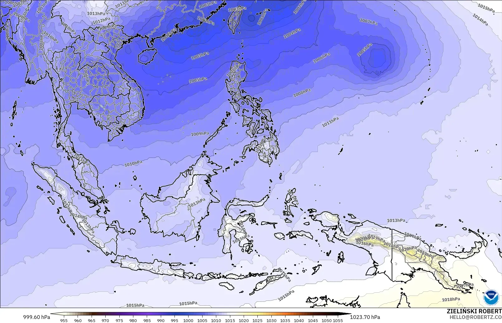 GFS モデル - 東南アジア, 気圧