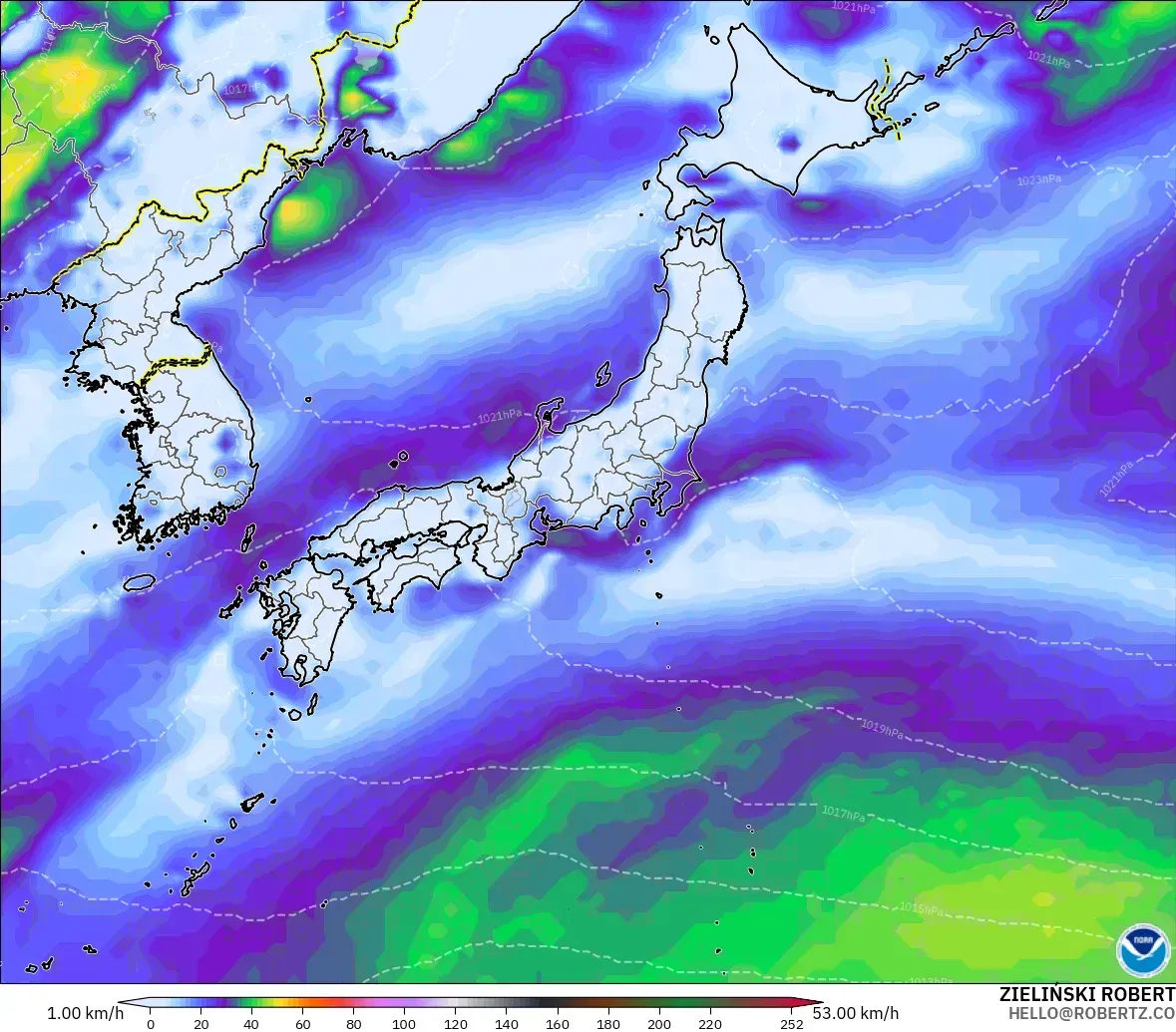 GFS モデル - 日本, 突風