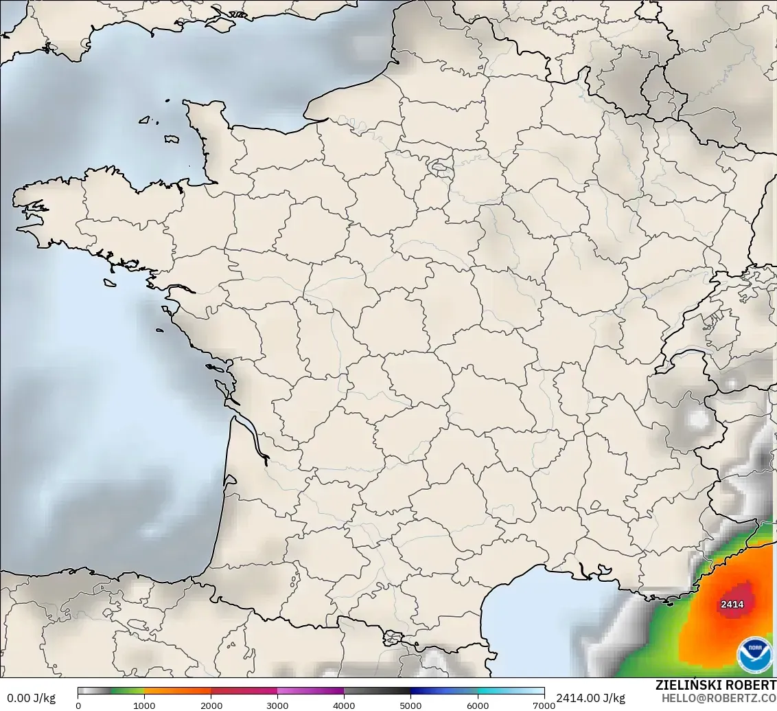 GFS モデル - フランス, CAPE
