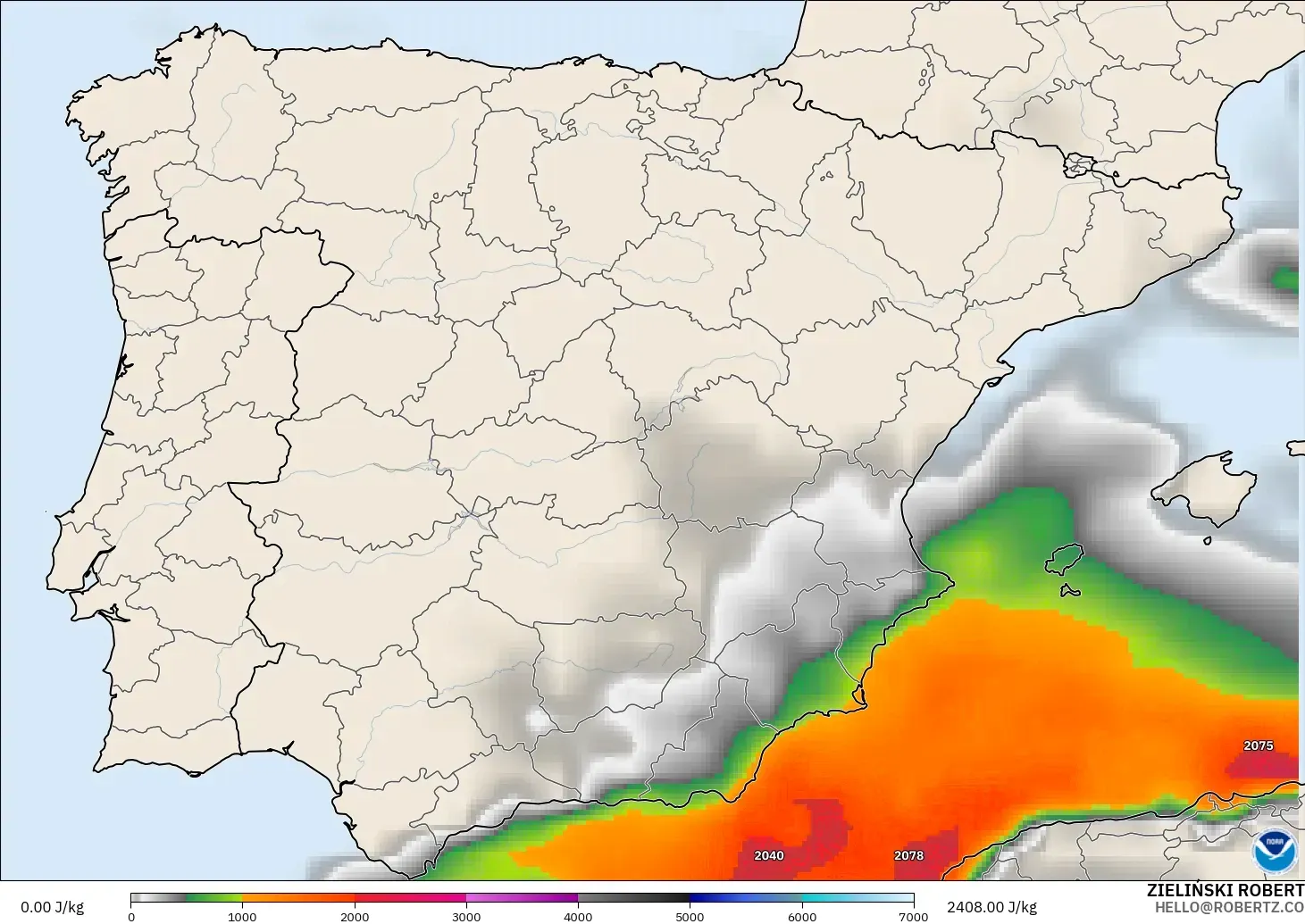 GFS モデル - スペイン, CAPE