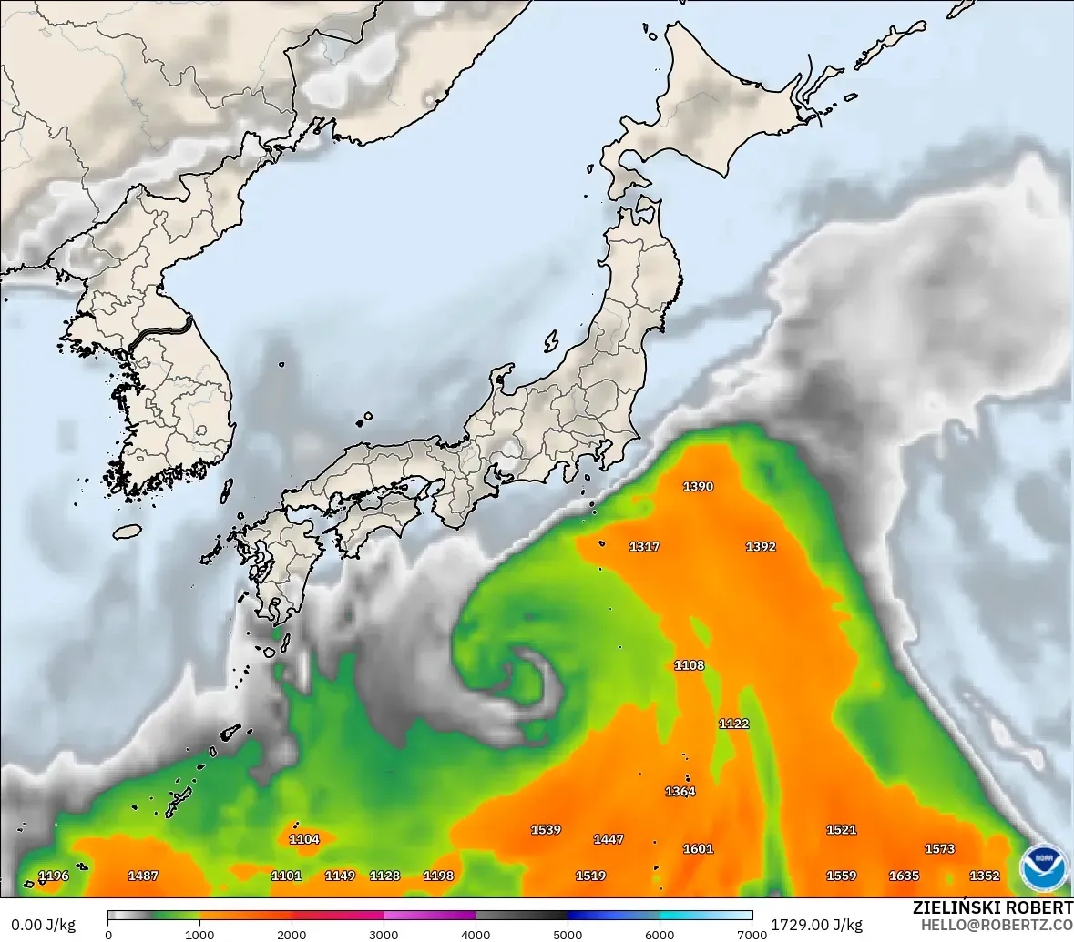 GFS モデル - 日本, CAPE
