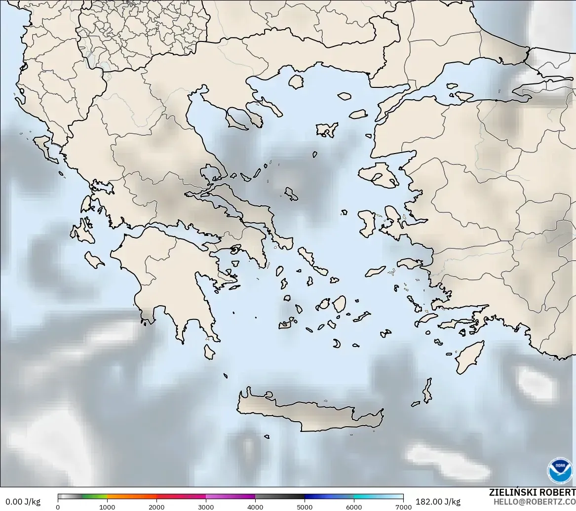 GFS モデル - ギリシャ, CAPE