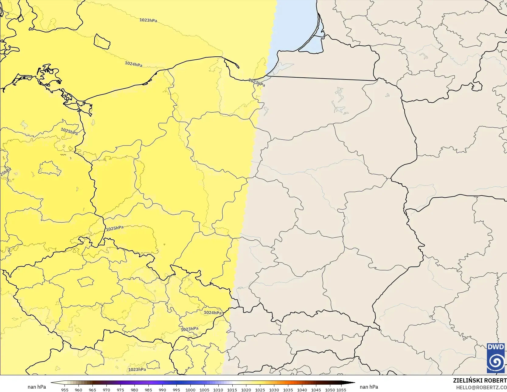 ICON ドイツ 2 km モデル - ポーランド, 気圧