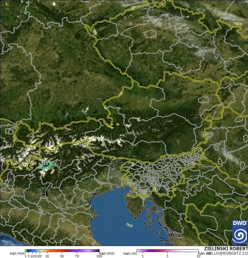 ICON ドイツ 2 km モデル - オーストリア, 降水量、雲、気圧