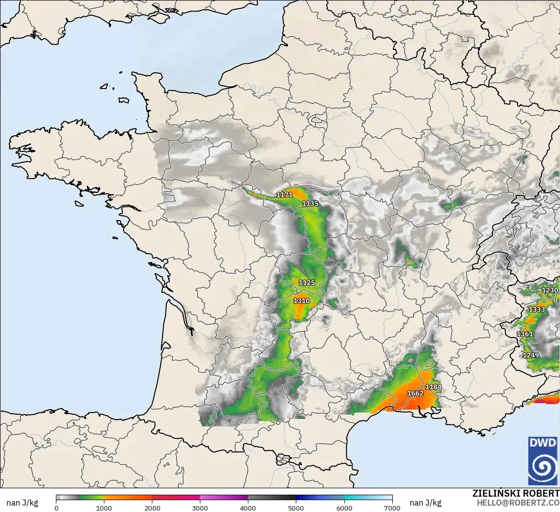 ICON ドイツ 2 km モデル - フランス, CAPE