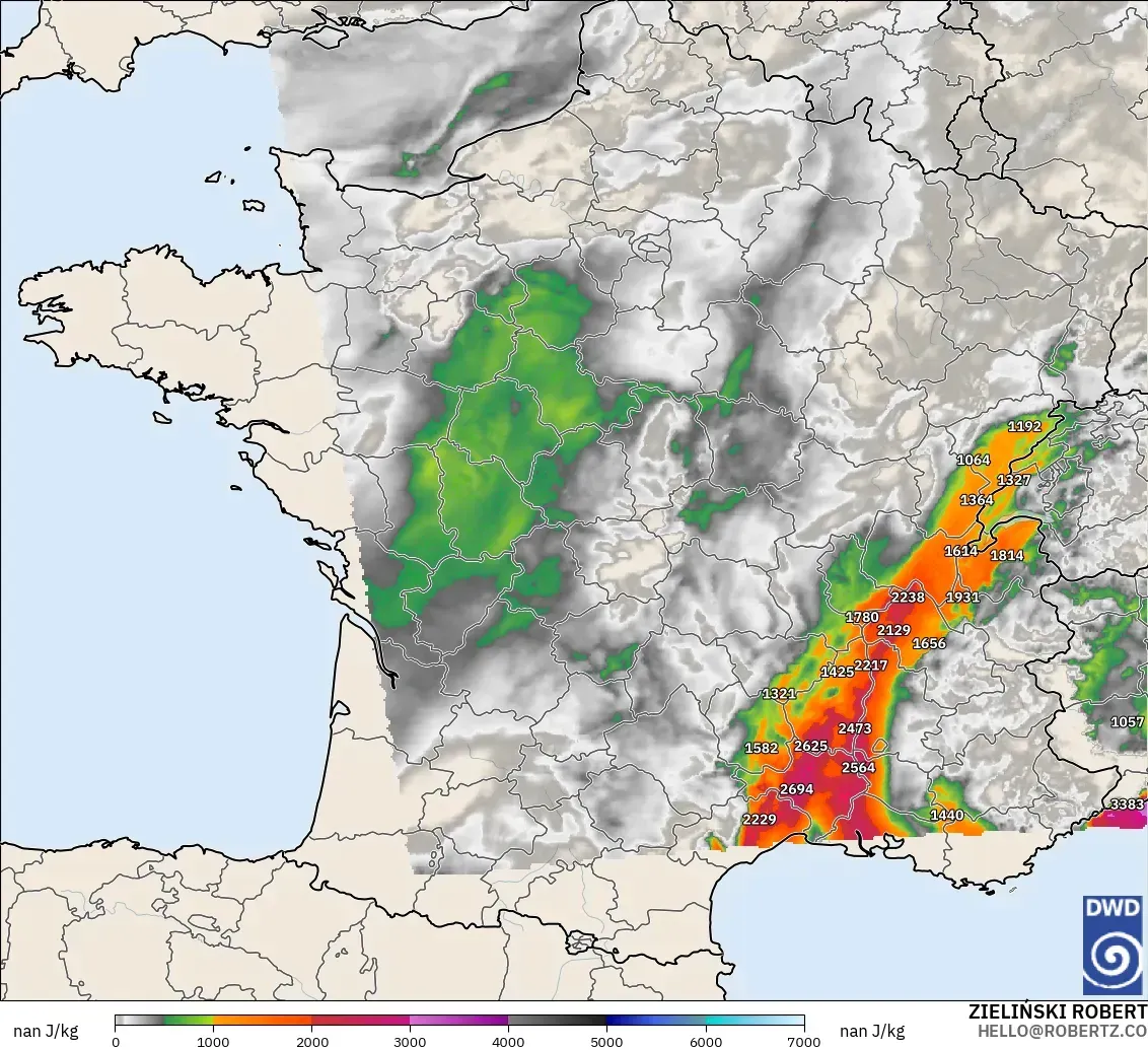 ICON ドイツ 2 km モデル - フランス, CAPE