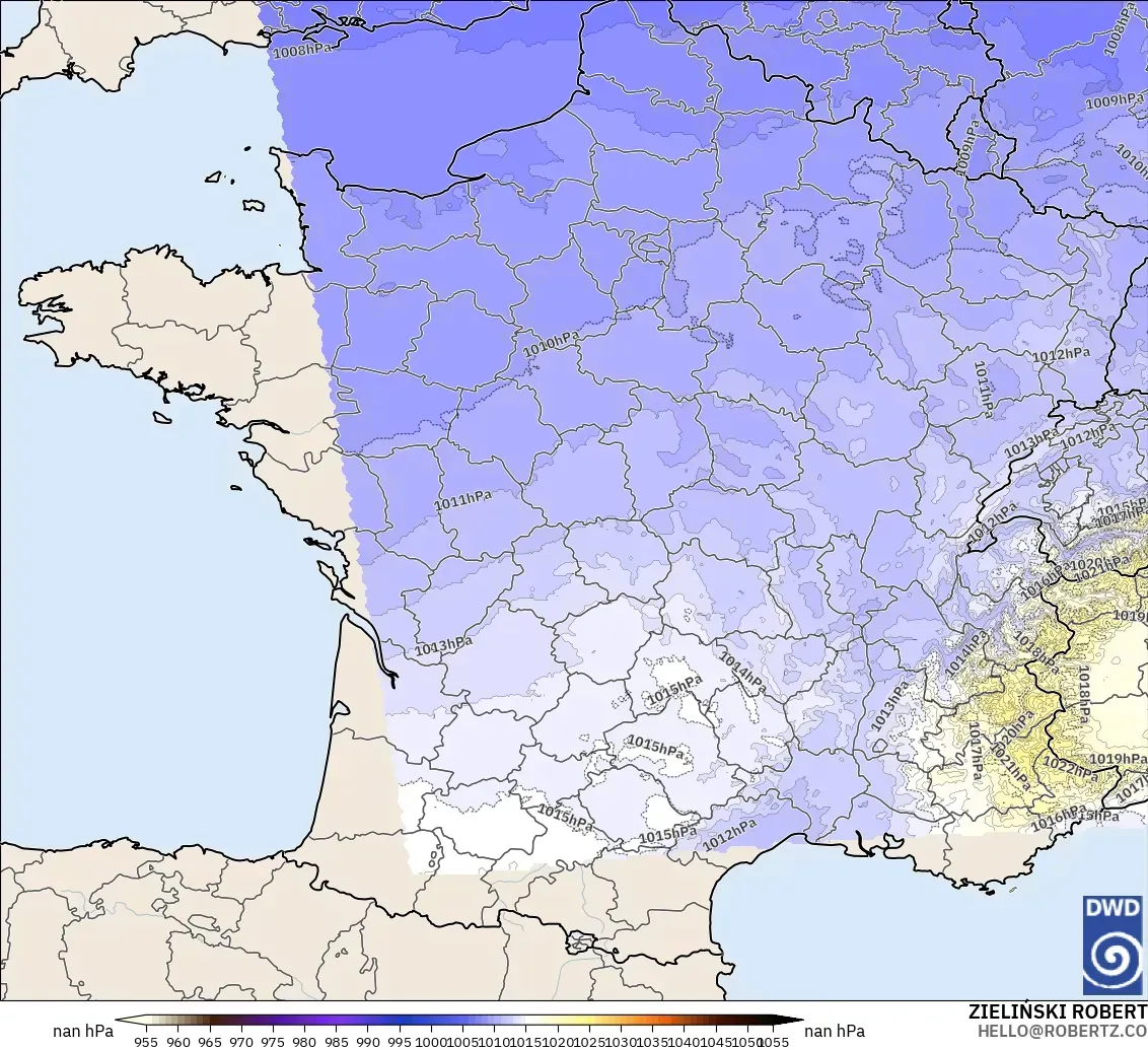 ICON ドイツ 2 km モデル - フランス, 気圧