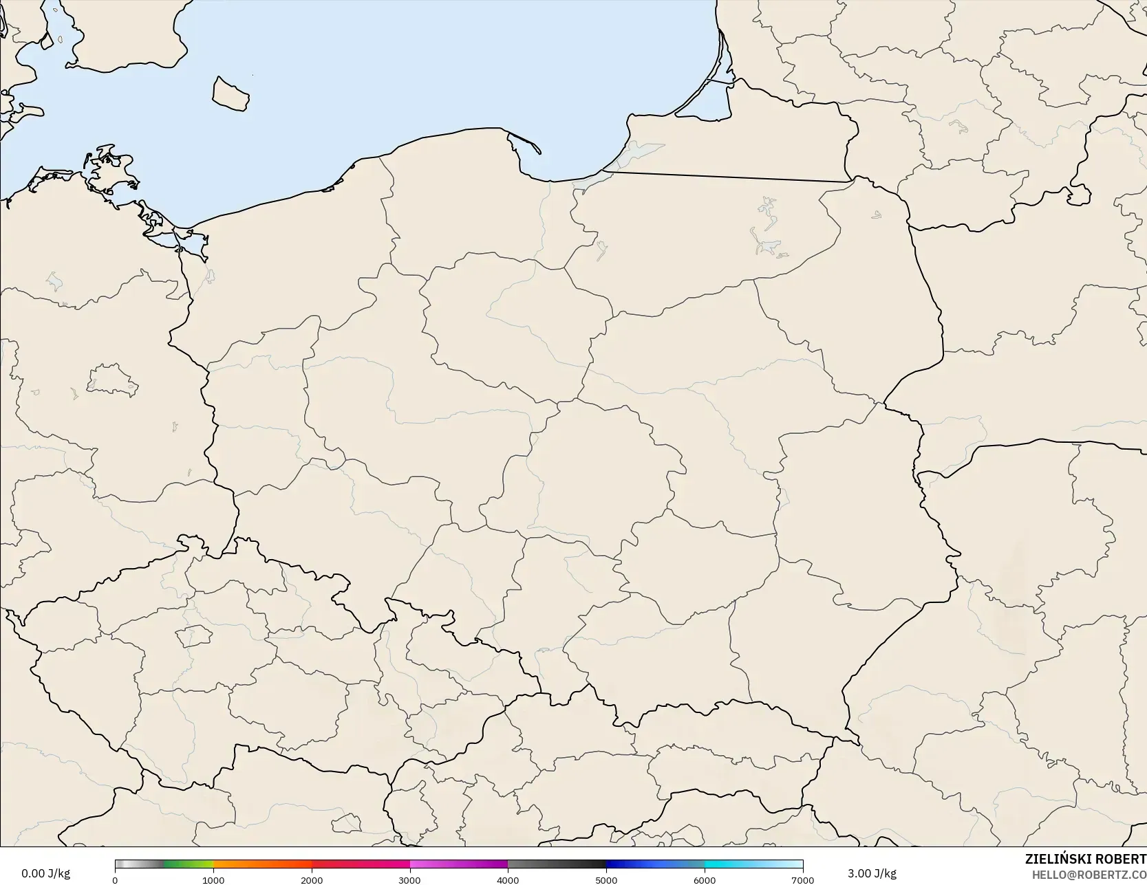 ICON ポーランド 2 km モデル - ポーランド, CAPE