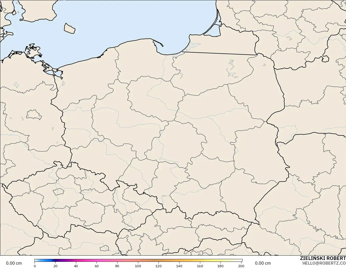 ICON ポーランド 2 km モデル - ポーランド, 積雪深
