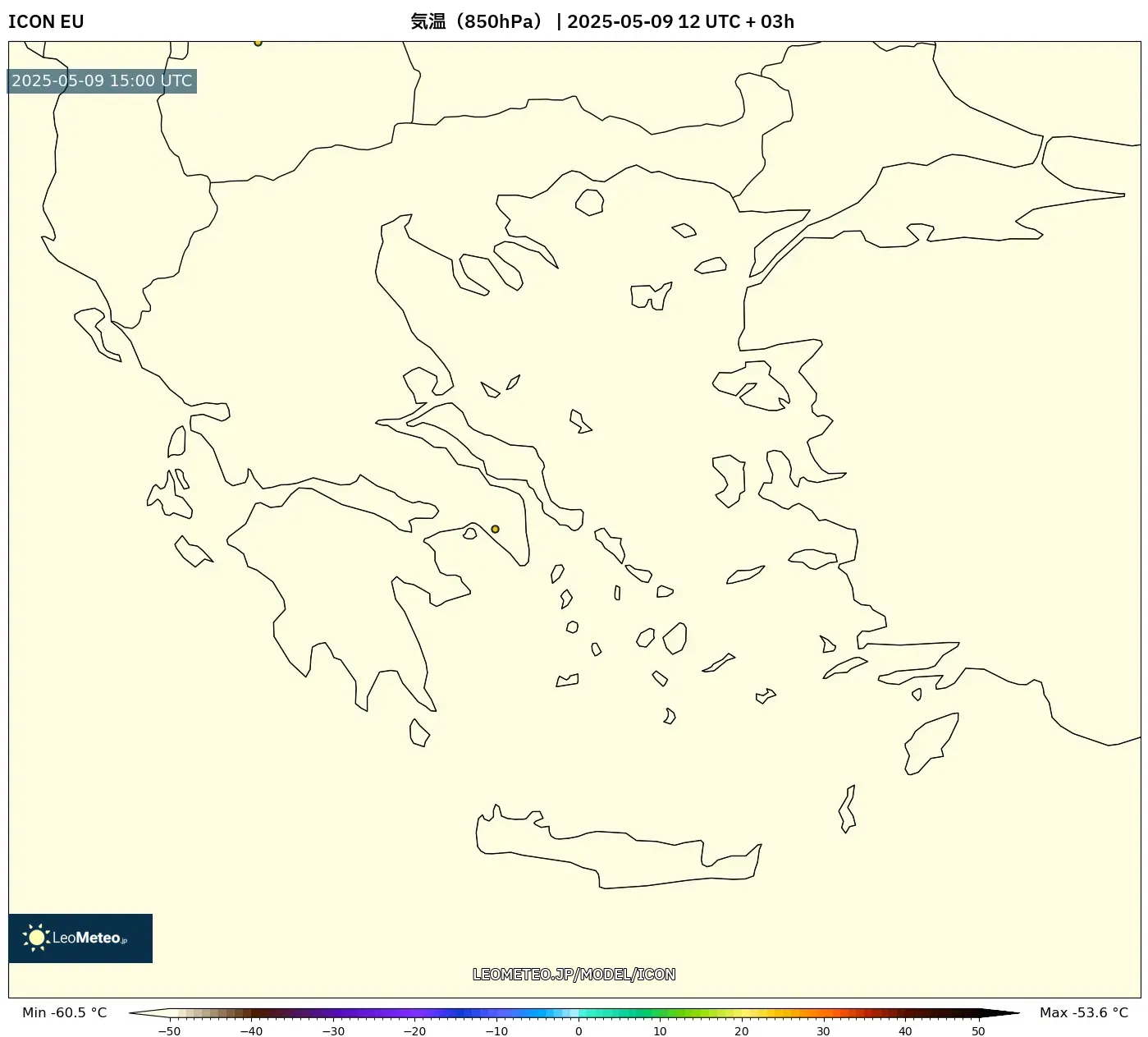 ICON - ギリシャ, 気温(850hPa) ICON - ギリシャ, 気温(850hPa)
