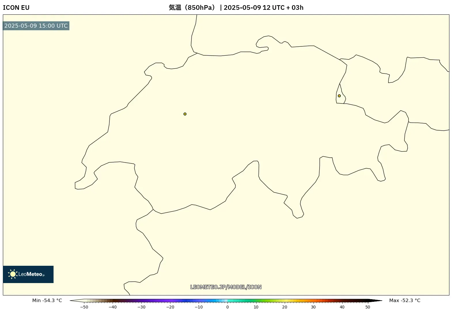 ICON - スイス, 気温(850hPa) ICON - スイス, 気温(850hPa)