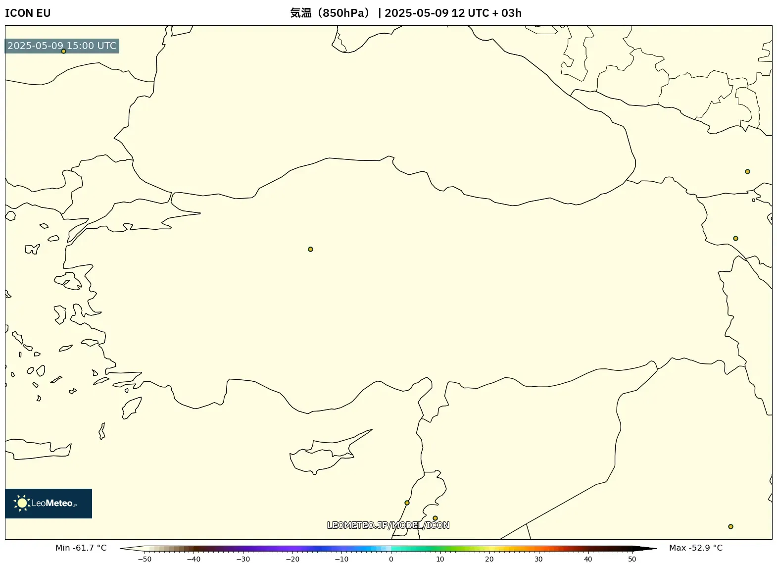 ICON - トルコ, 気温(850hPa) ICON - トルコ, 気温(850hPa)