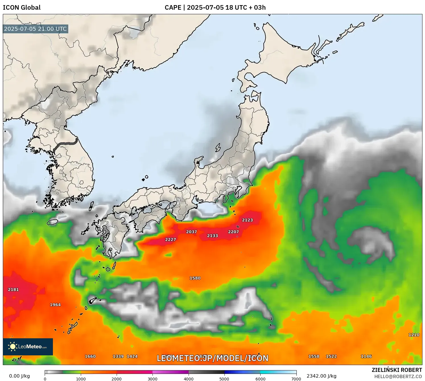 ICON model - 日本, CAPE ICON model - 日本, CAPE