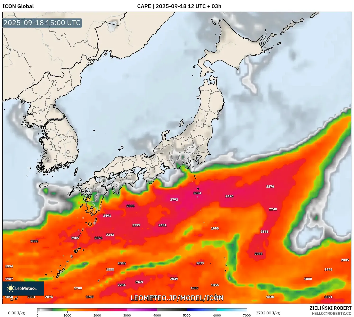 ICON model - 日本, CAPE ICON model - 日本, CAPE
