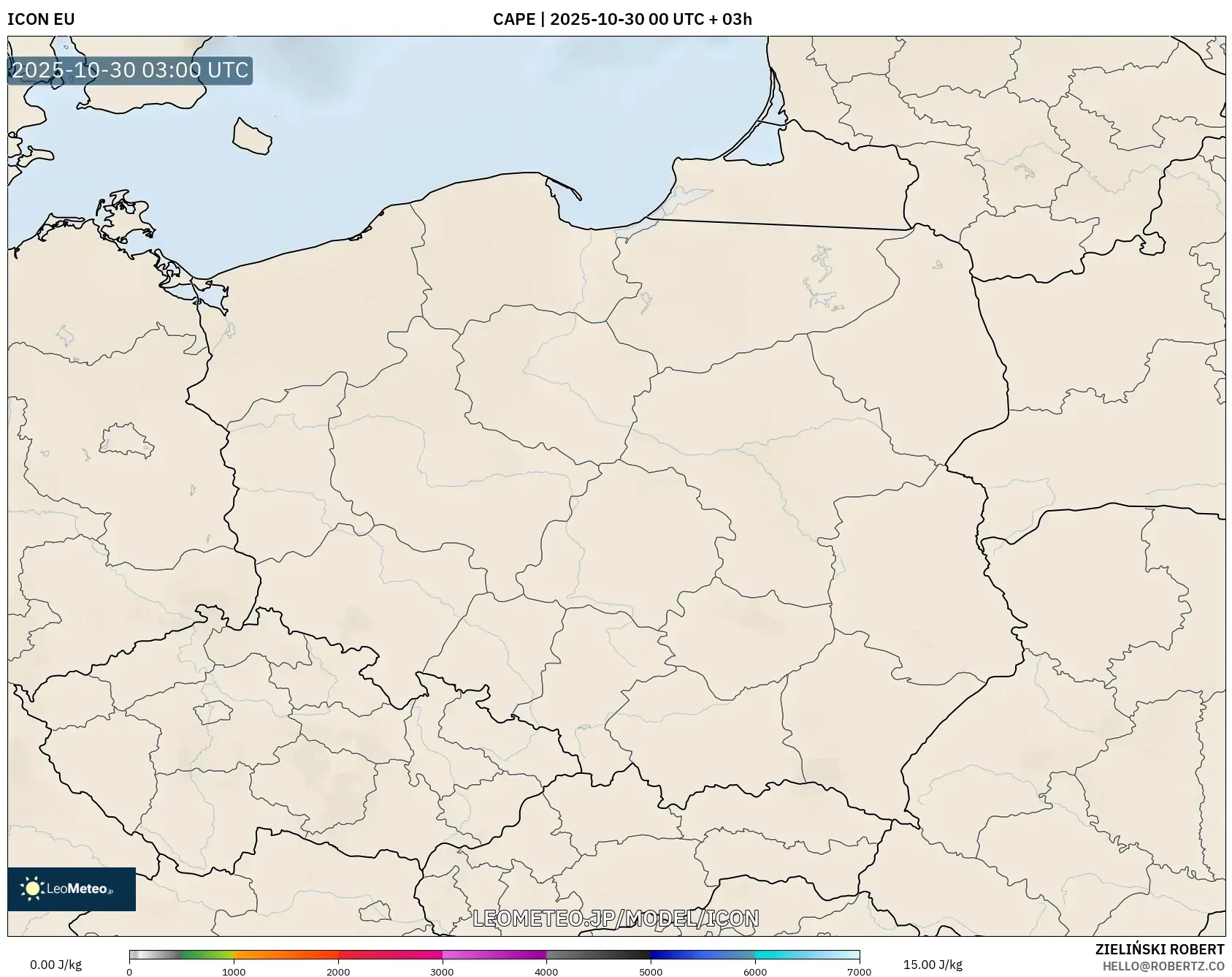 ICON model - ポーランド, CAPE ICON model - ポーランド, CAPE