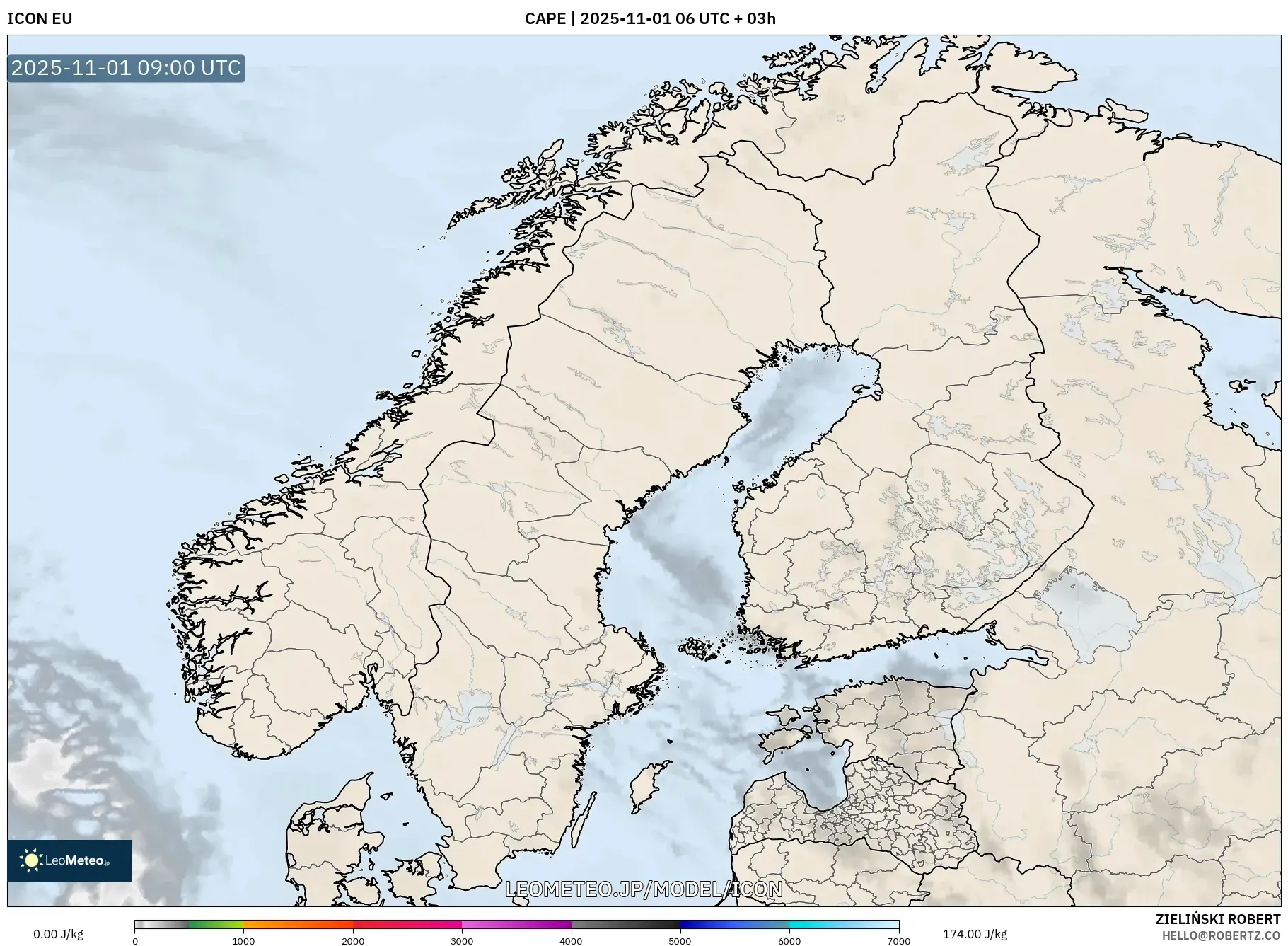 ICON model - スカンジナビア, CAPE ICON model - スカンジナビア, CAPE