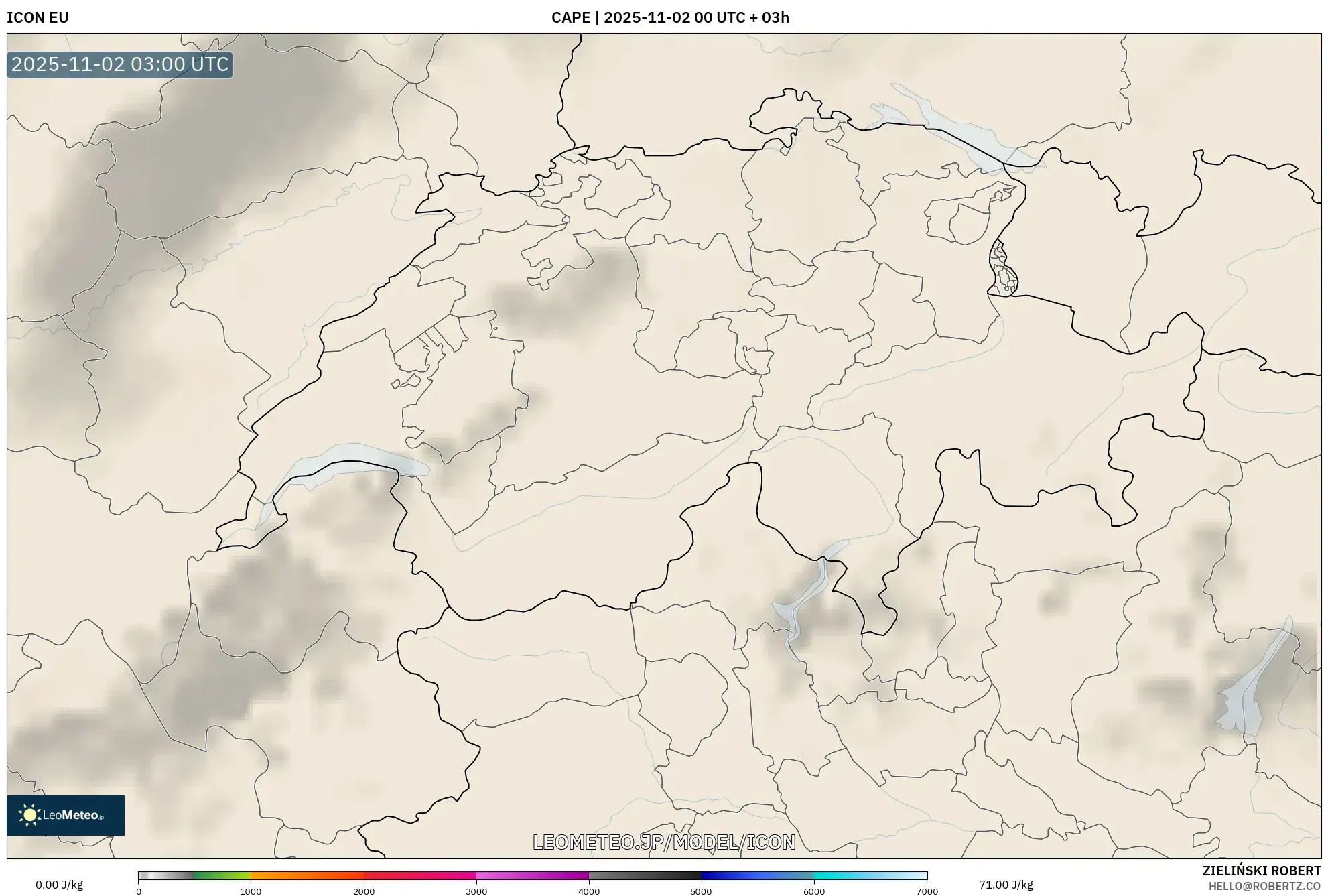 ICON model - スイス, CAPE ICON model - スイス, CAPE