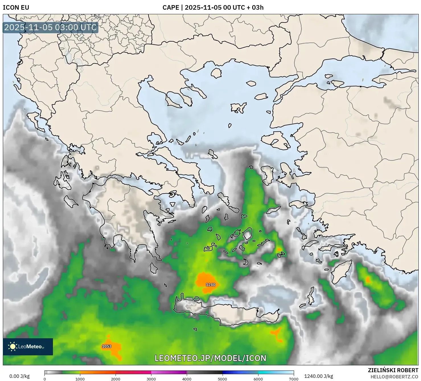 ICON model - ギリシャ, CAPE