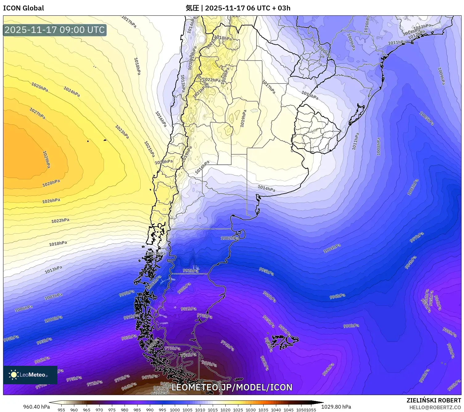 ICON model - アルゼンチン, 気圧