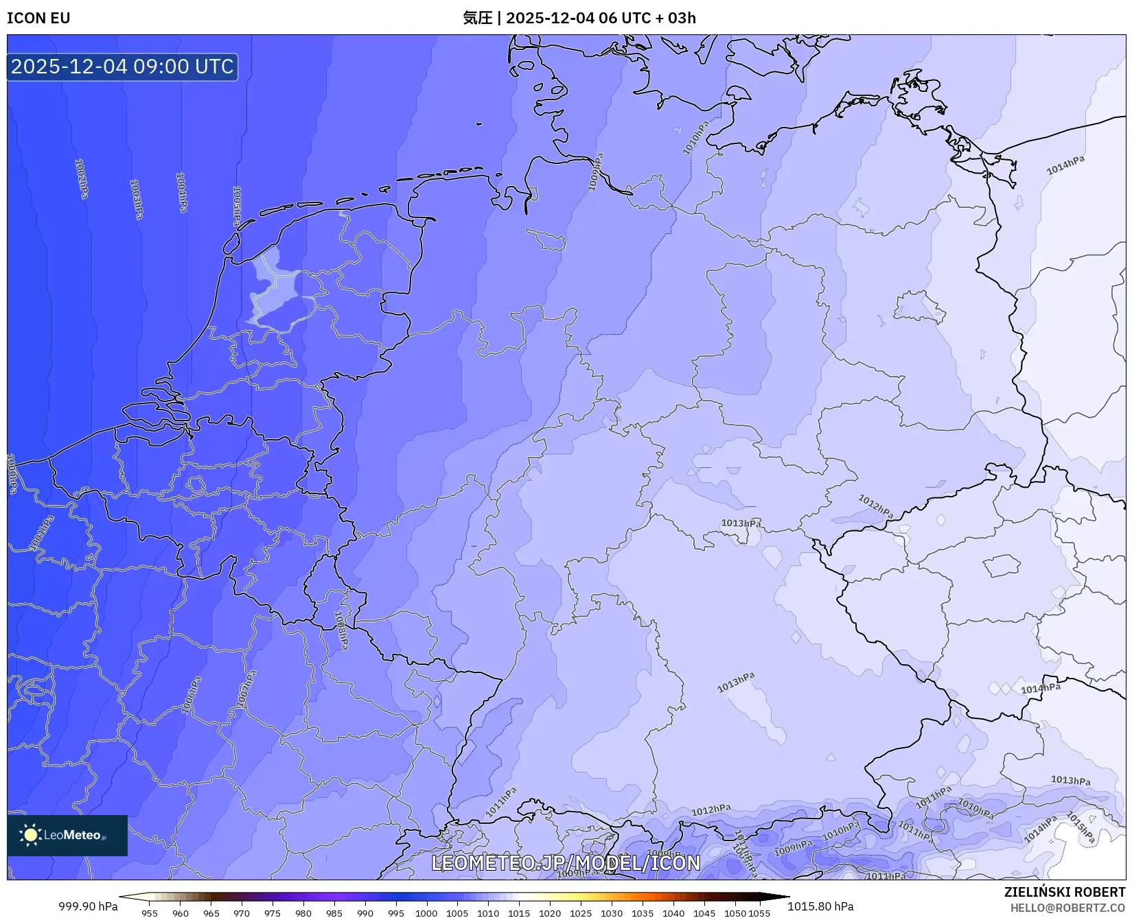 ICON model - ドイツ, 気圧