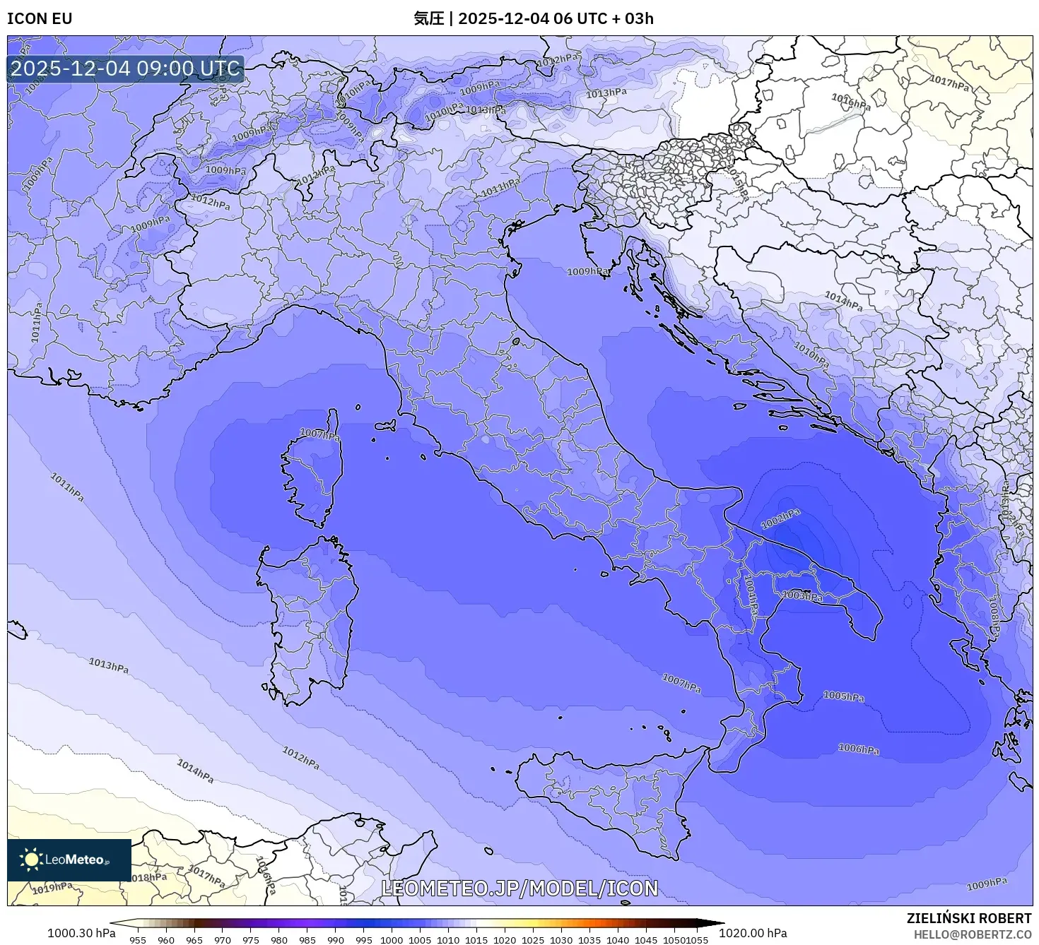 ICON model - イタリア, 気圧