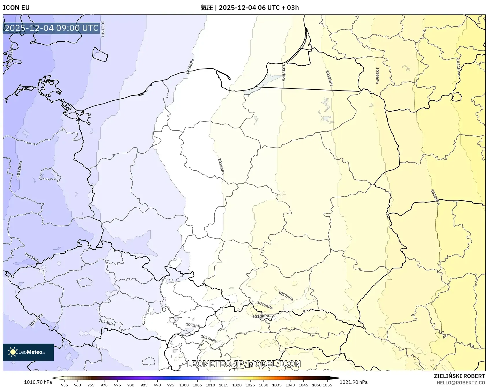 ICON model - ポーランド, 気圧