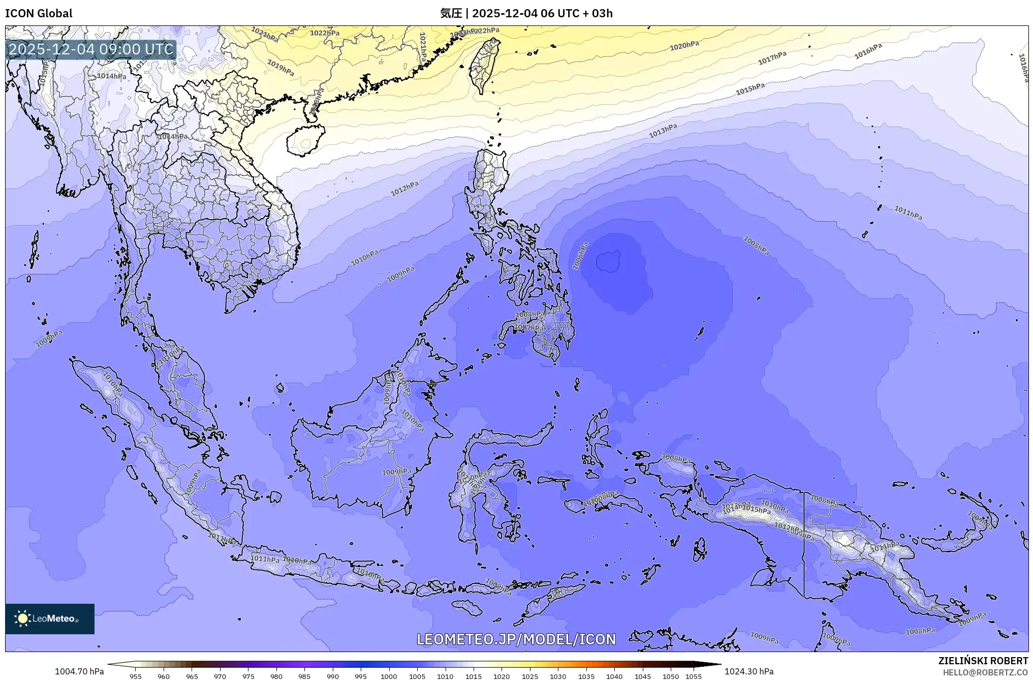 ICON model - 東南アジア, 気圧