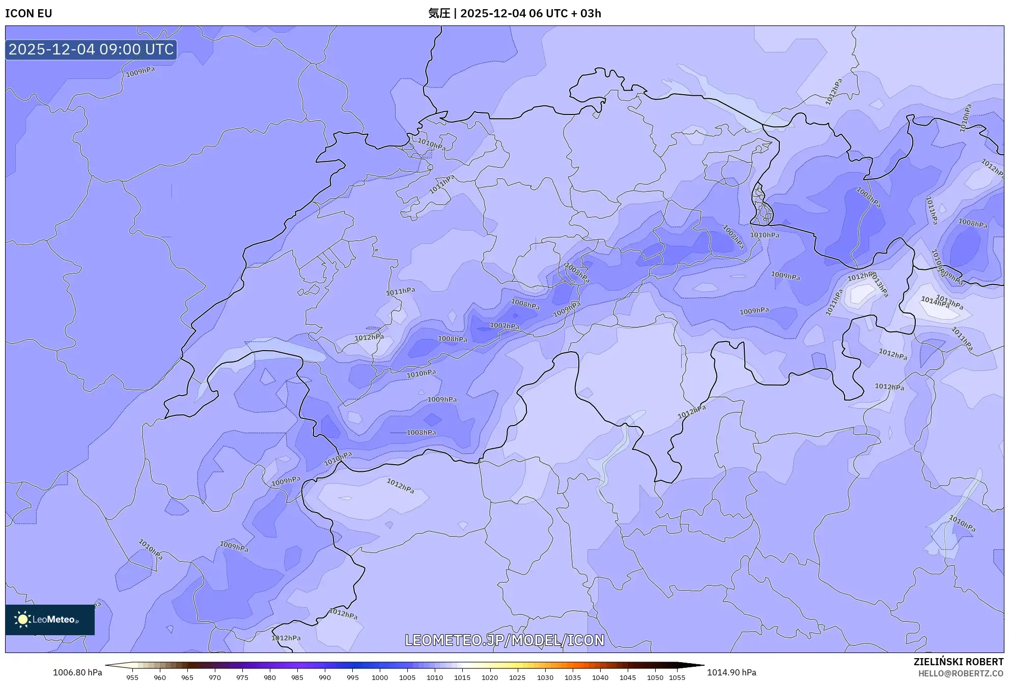 ICON model - スイス, 気圧