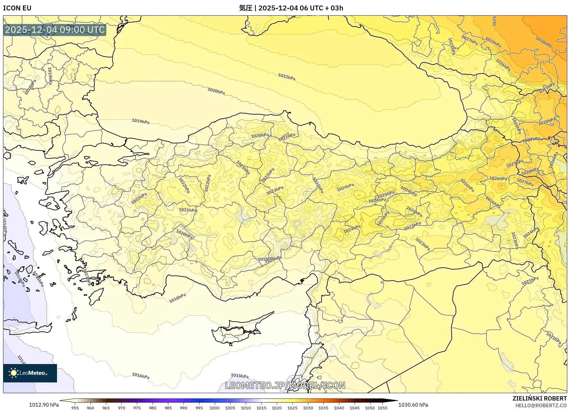 ICON model - トルコ, 気圧