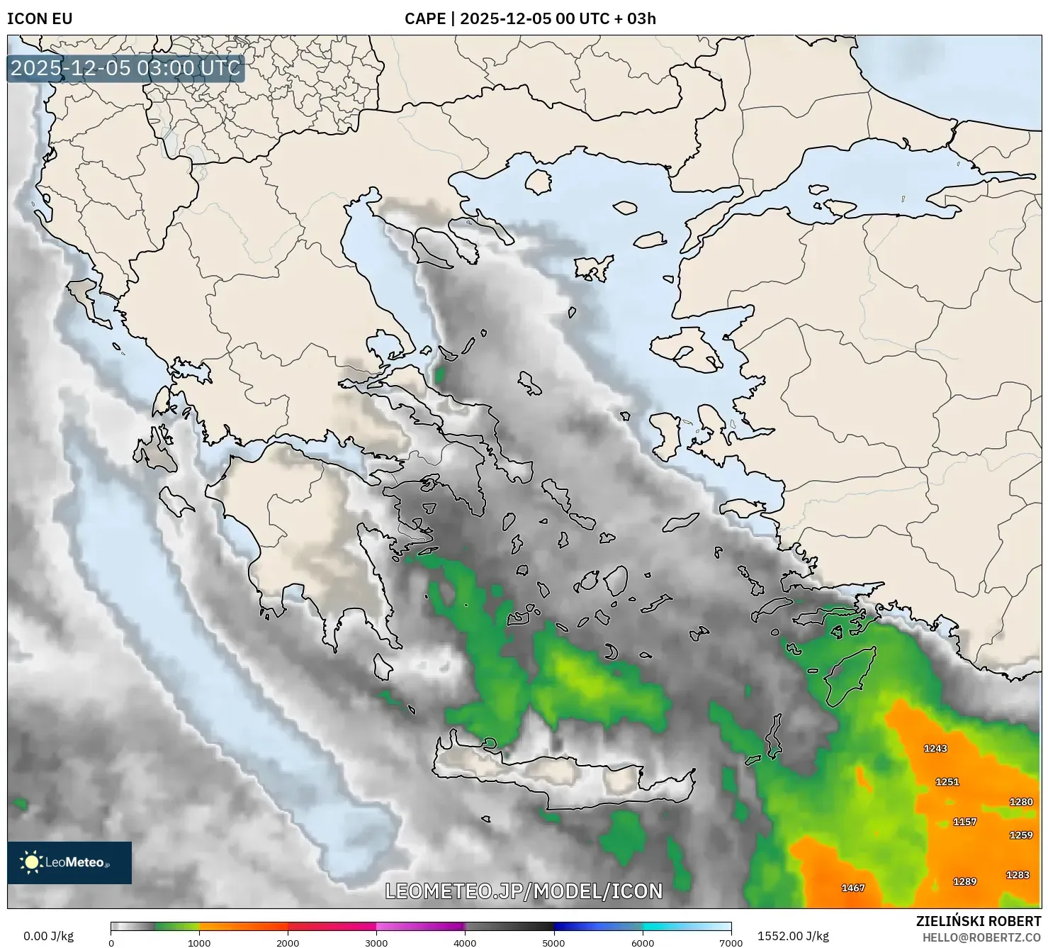 ICON model - ギリシャ, CAPE