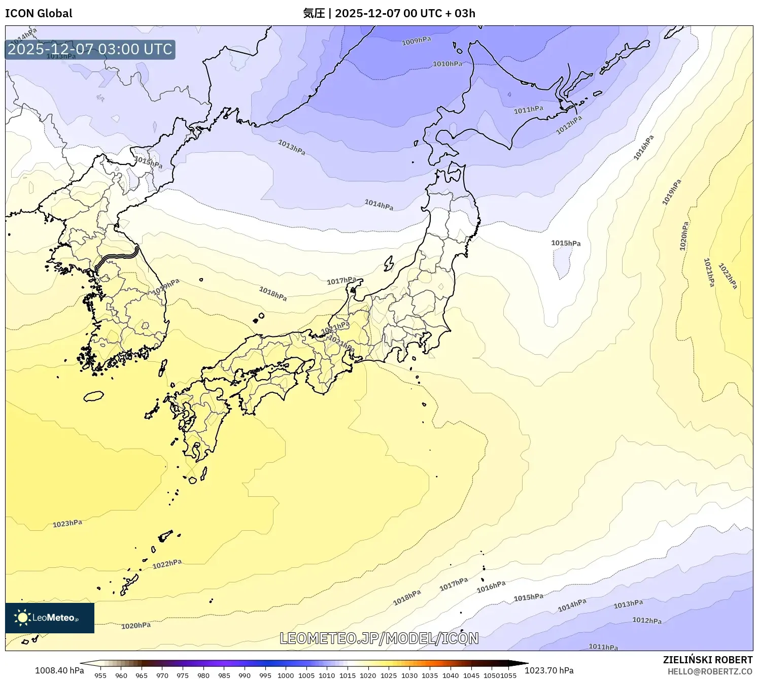 ICON model - 日本, 気圧