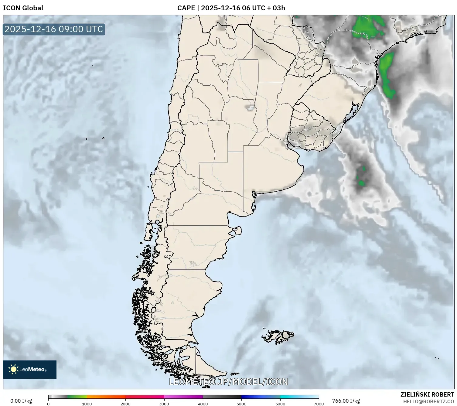 ICON model - アルゼンチン, CAPE