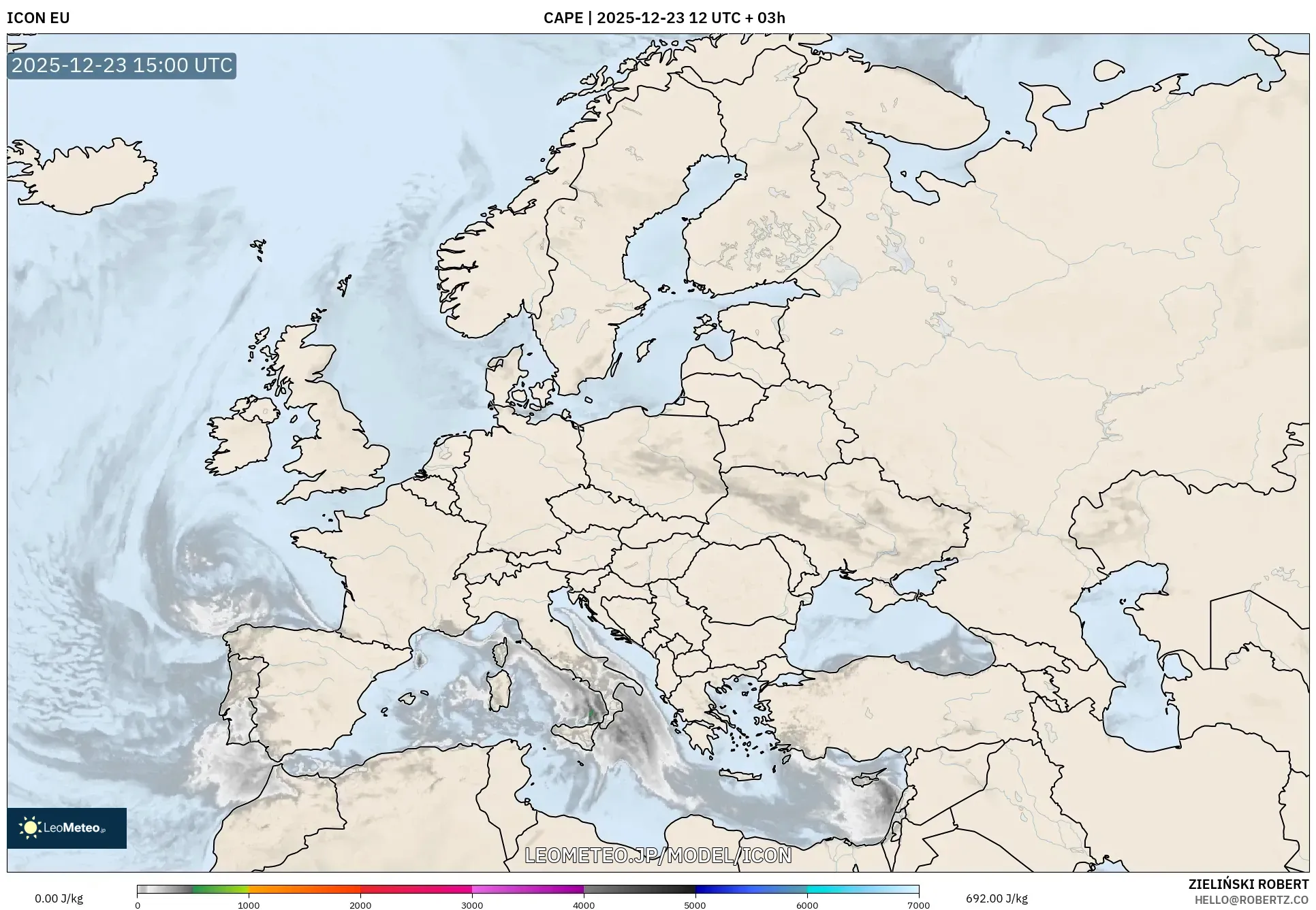 ICON model - ヨーロッパ, CAPE