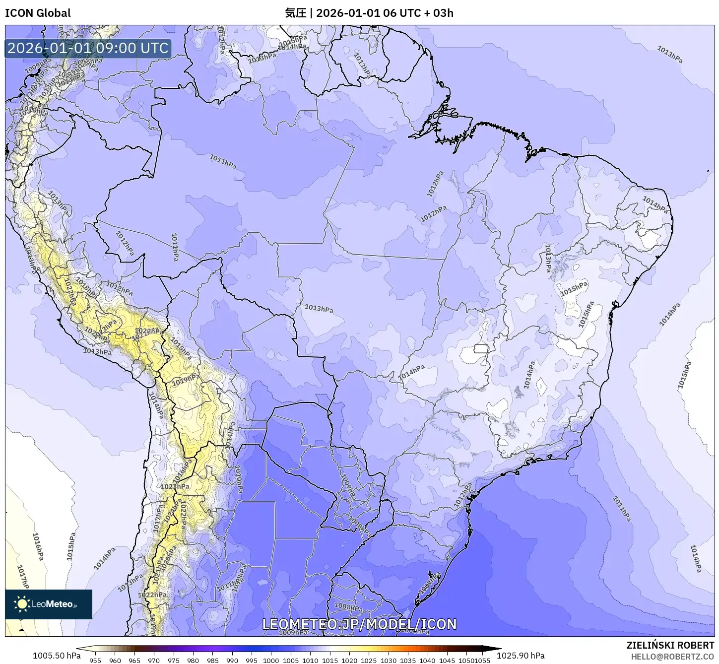 ICON model - ブラジル, 気圧