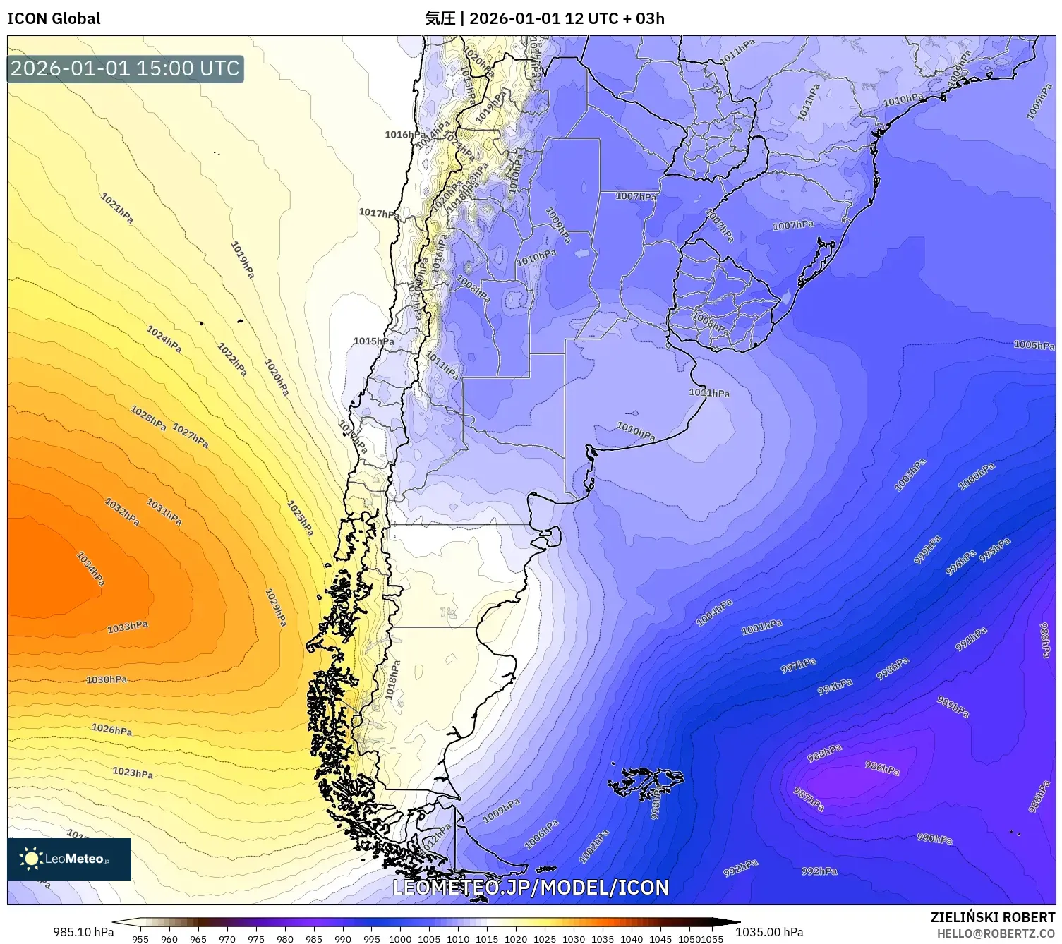 ICON model - アルゼンチン, 気圧