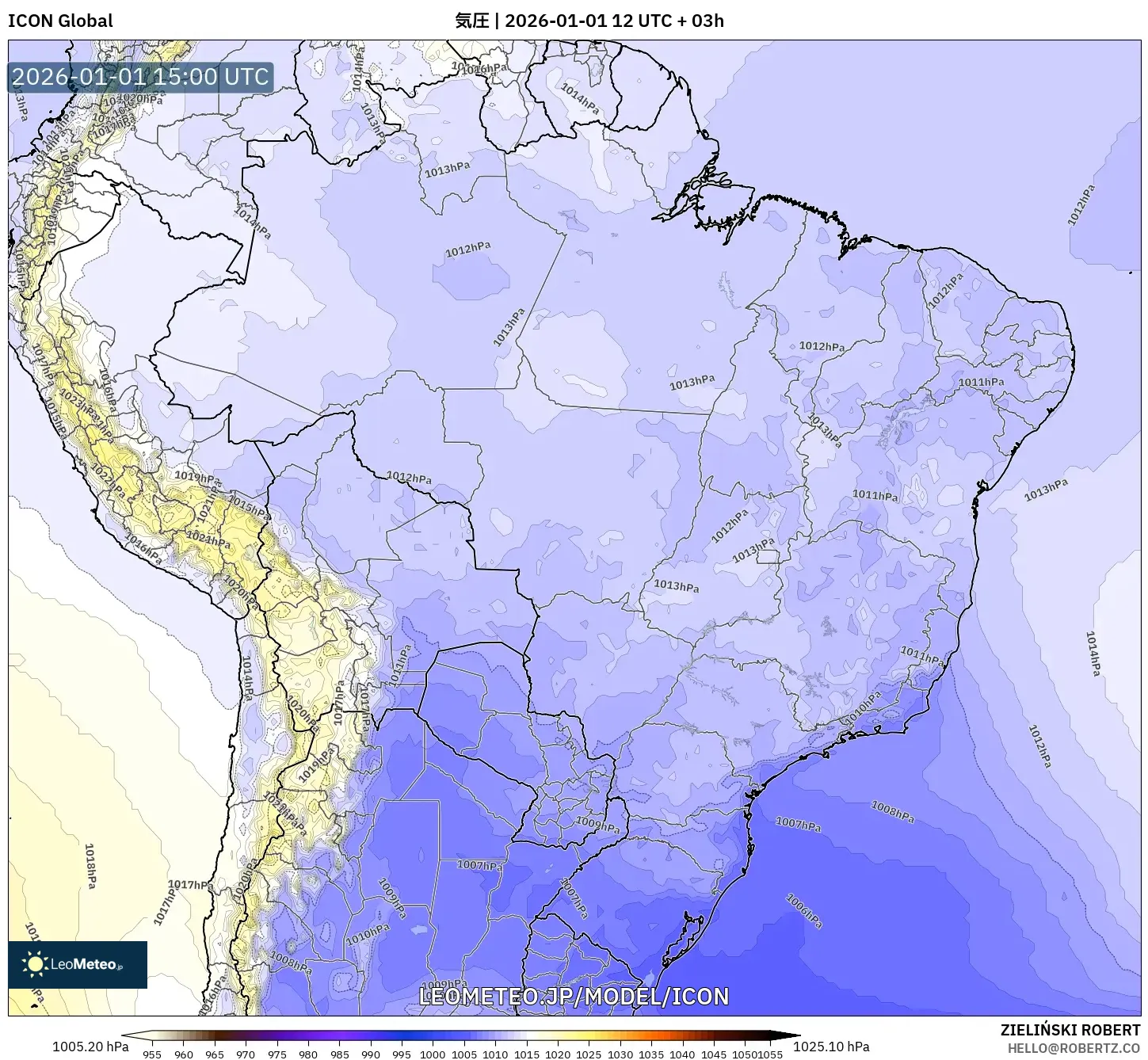 ICON model - ブラジル, 気圧