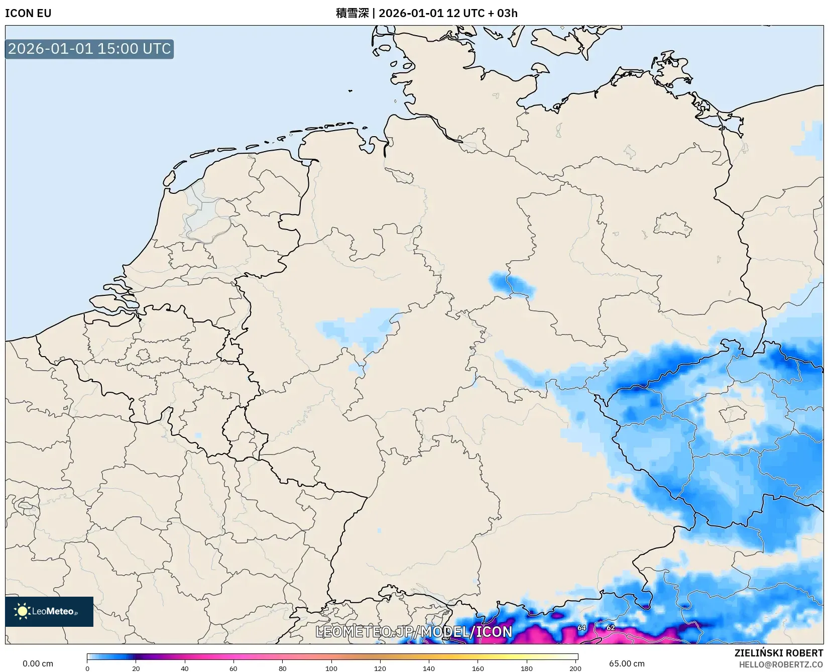 ICON model - ドイツ, 積雪深