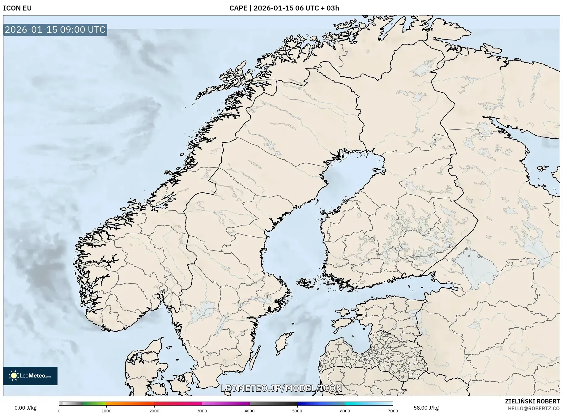 ICON model - スカンジナビア, CAPE