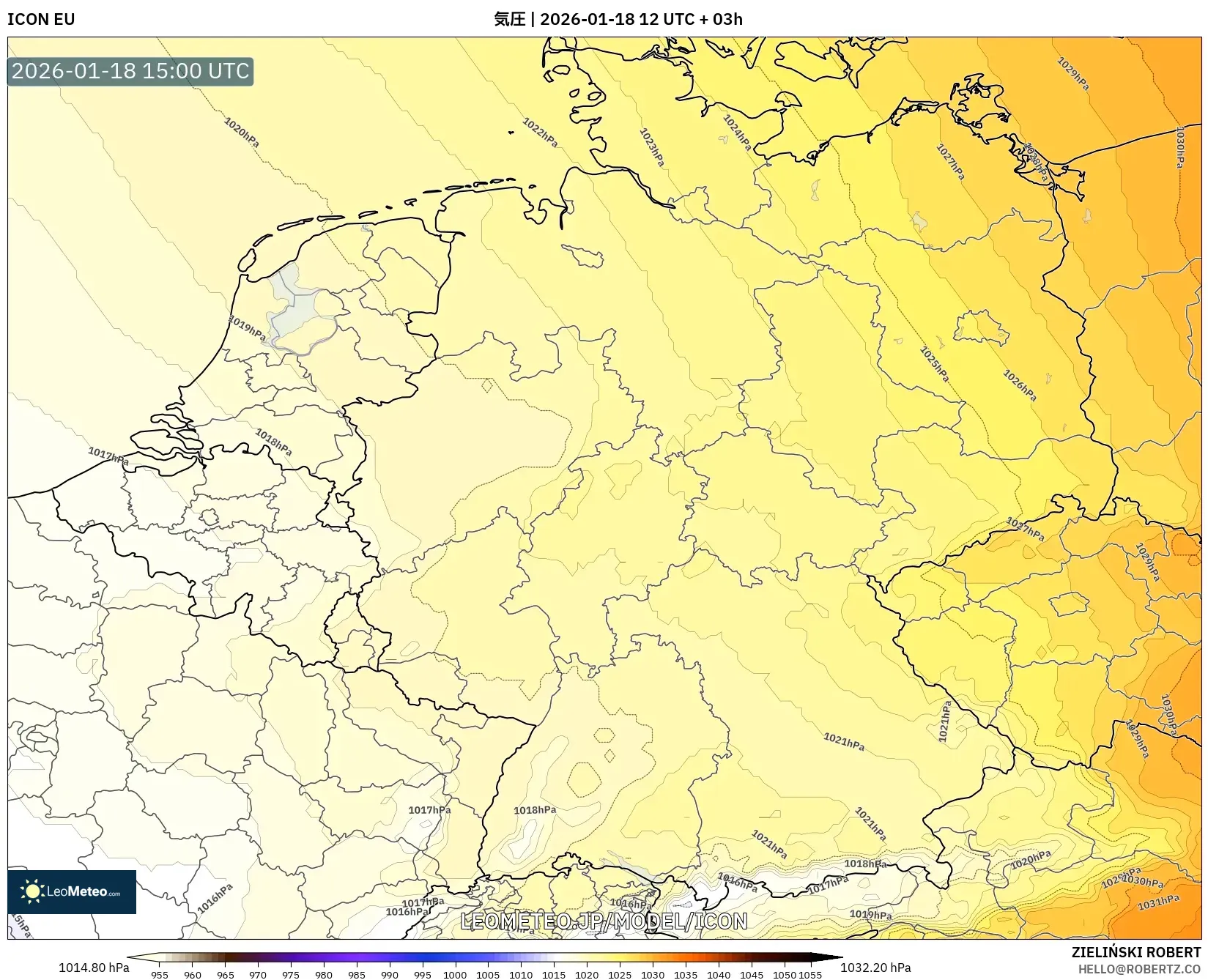 ICON model - ドイツ, 気圧