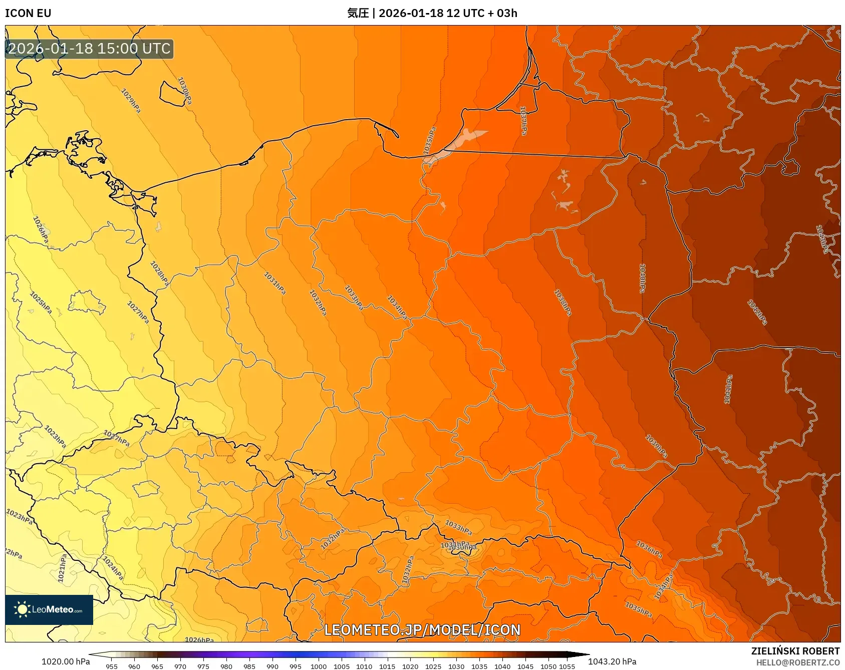 ICON model - ポーランド, 気圧