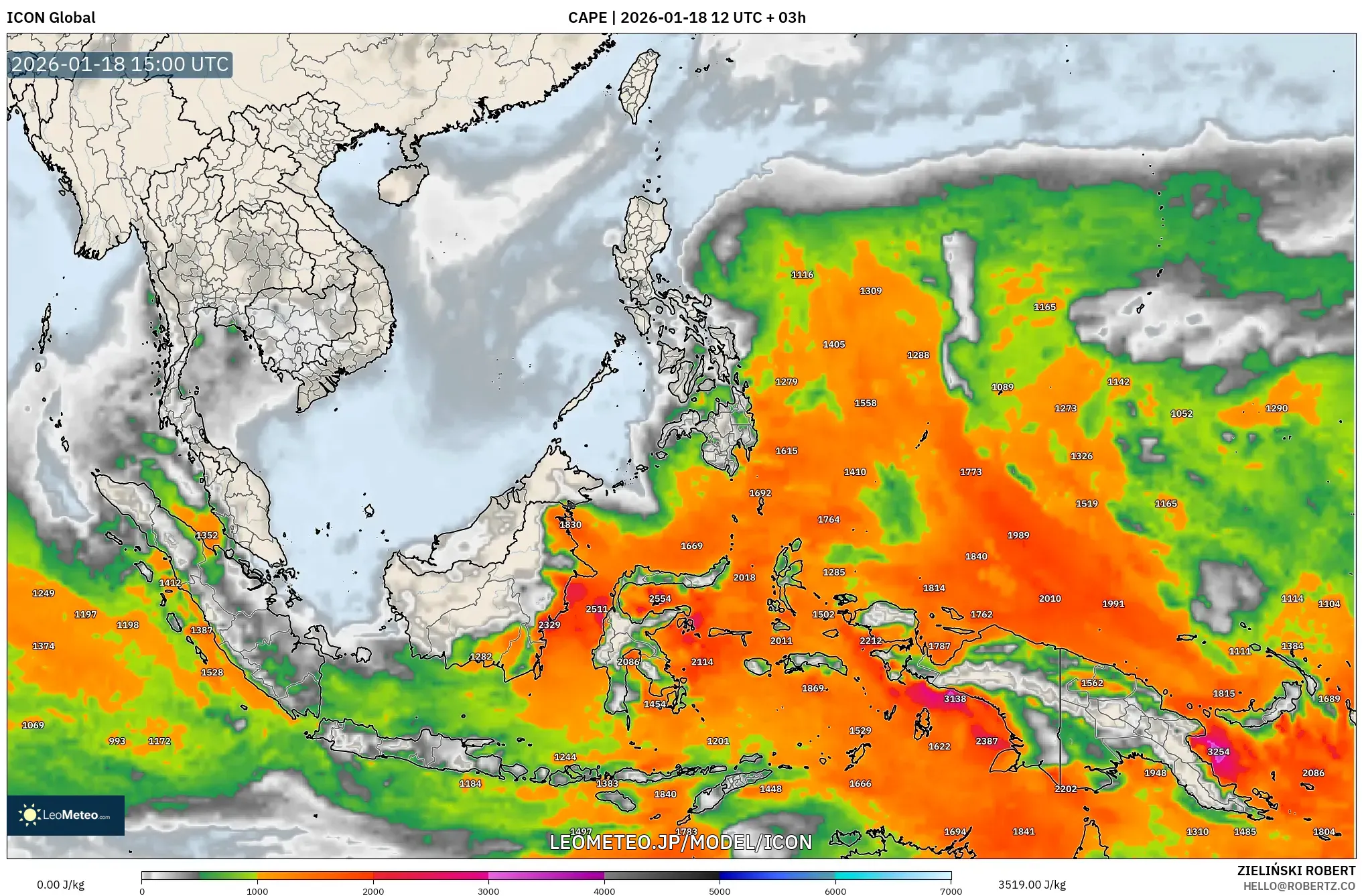 ICON model - 東南アジア, CAPE