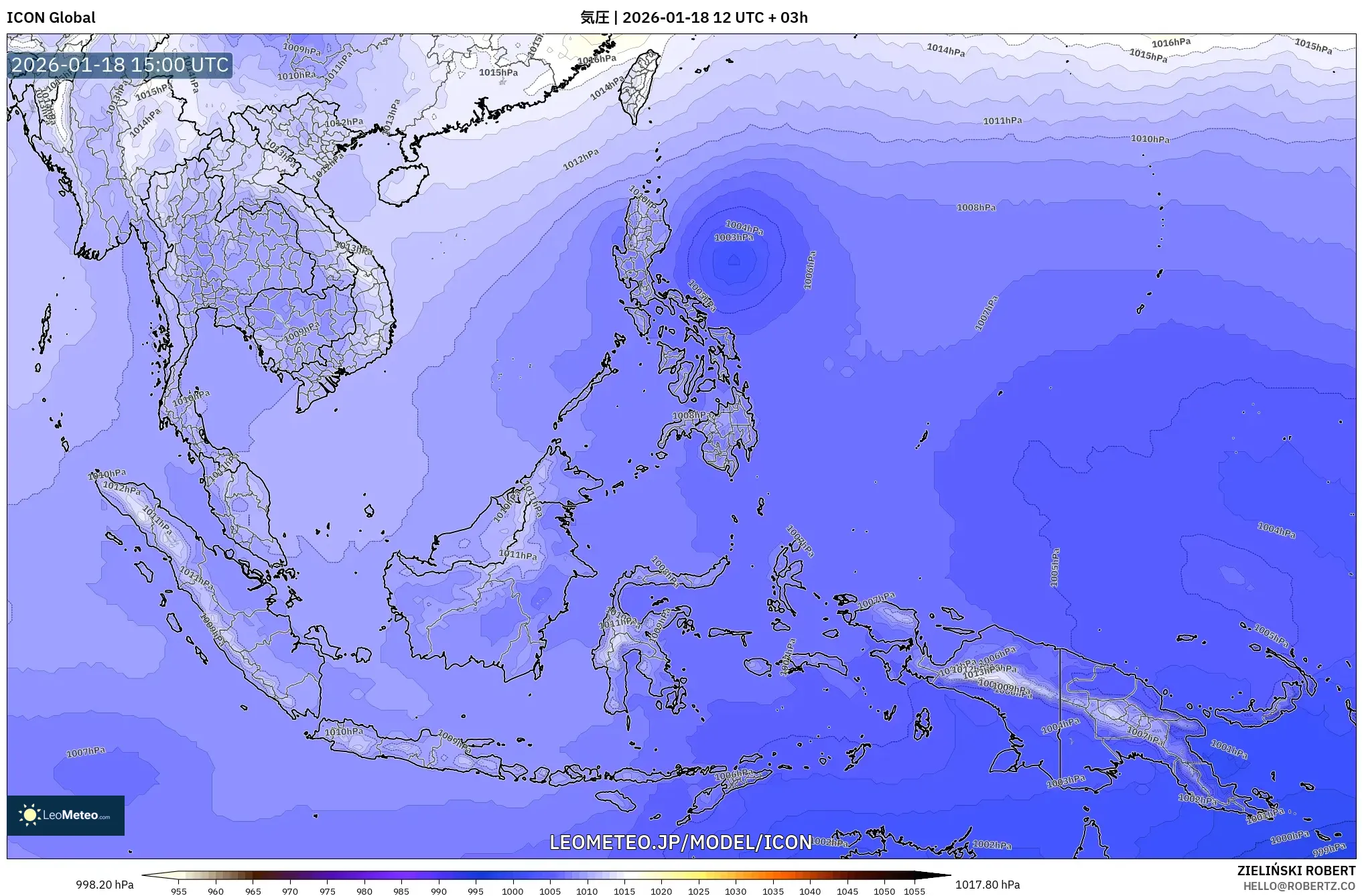 ICON model - 東南アジア, 気圧