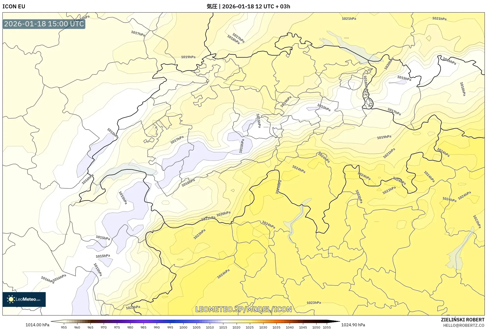 ICON model - スイス, 気圧