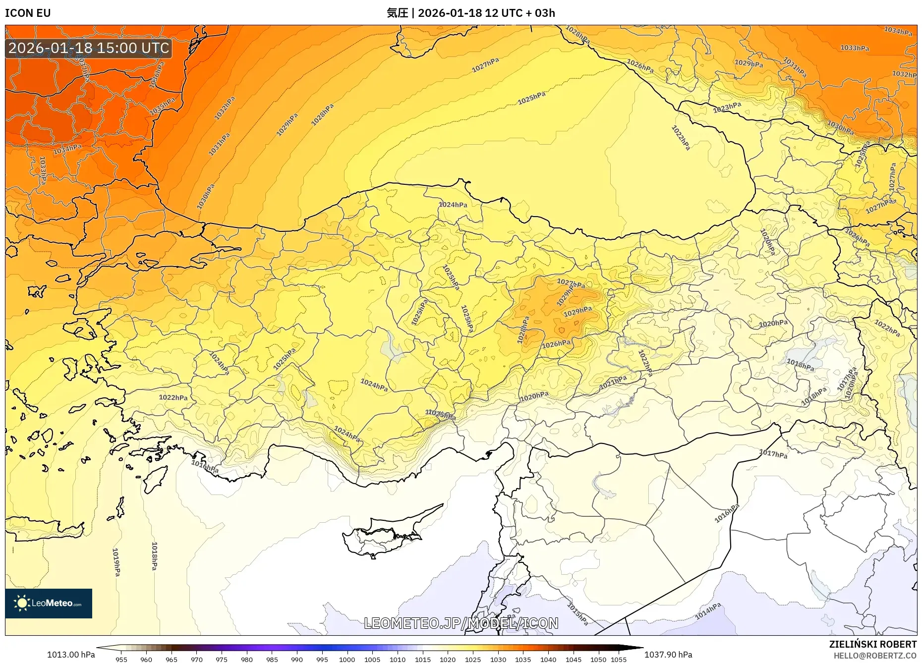 ICON model - トルコ, 気圧