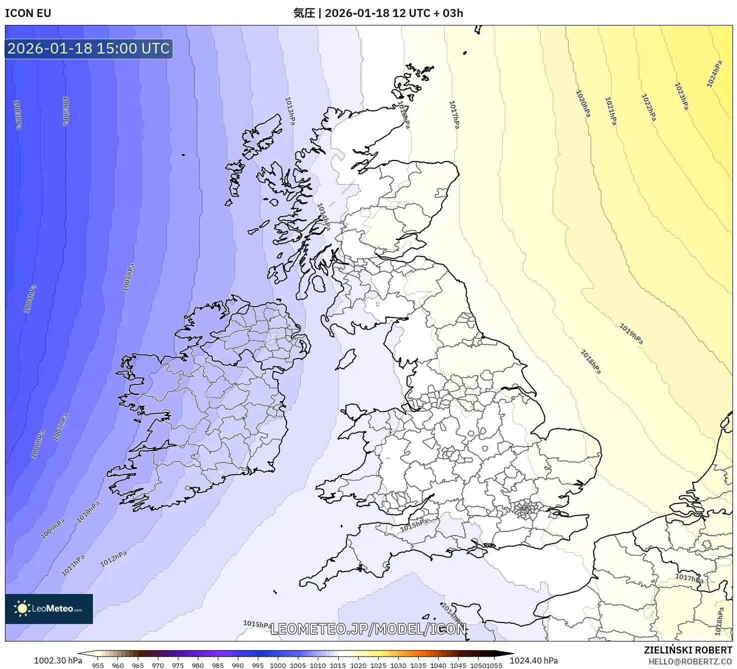 ICON model - イギリス, 気圧